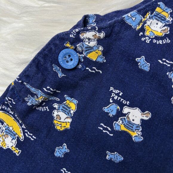 VTG Baby B’gosh OshKosh Vestback Shorts Overalls Shortalls USA 12M Puppy Pirate - Picture 3 of 8